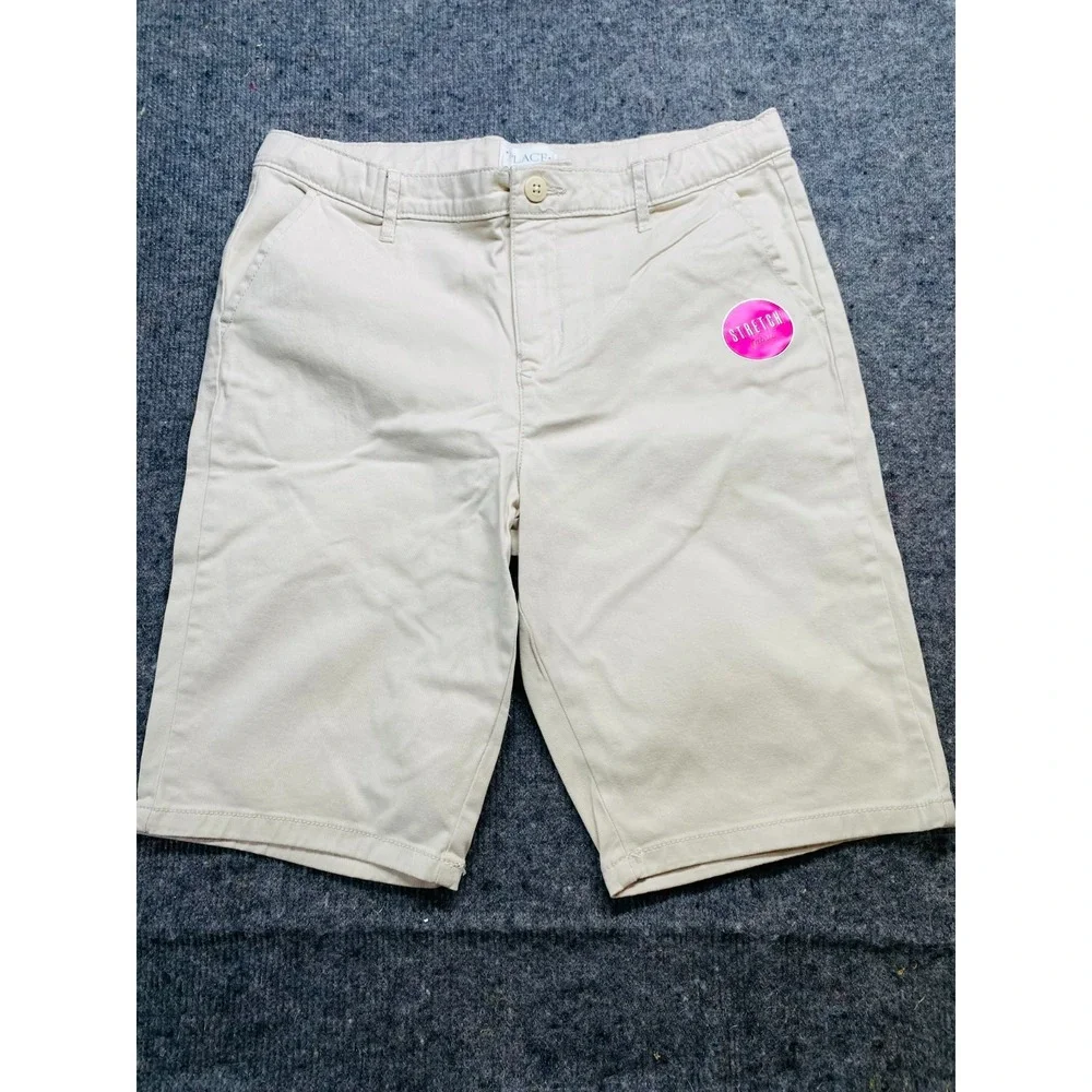 The Children's Place Girls Uniform Twill Chino Shorts Tan Size 16 NEW